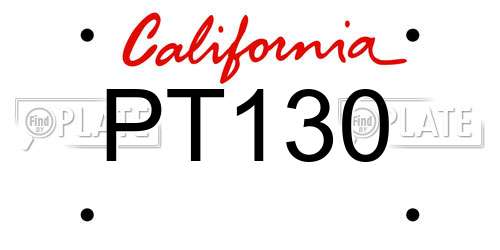 PT130 California License Plate