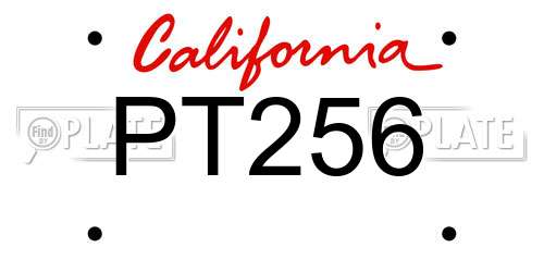 PT256 California License Plate