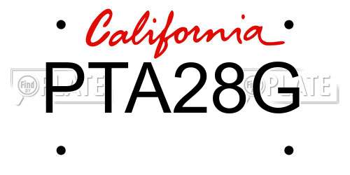 PTA28G California License Plate