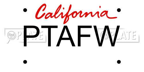 PTAFW California License Plate