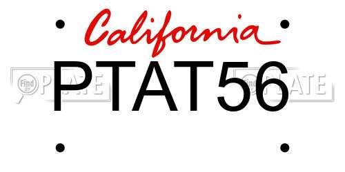 PTAT56 California License Plate