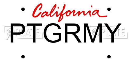PTGRMY California License Plate