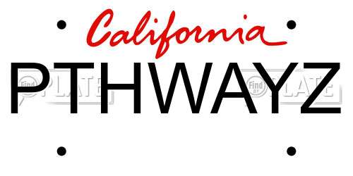 PTHWAYZ California License Plate