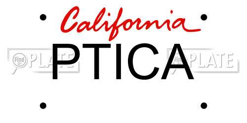 PTICA California License Plate