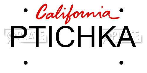 PTICHKA California License Plate
