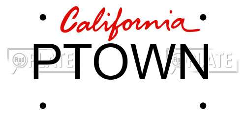 PTOWN California License Plate