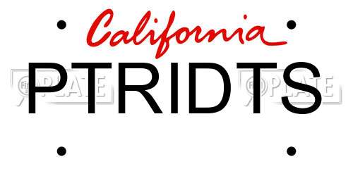 PTRIDTS California License Plate