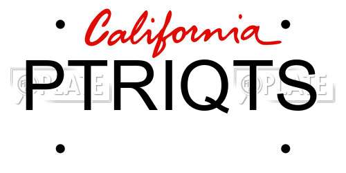 PTRIQTS California License Plate