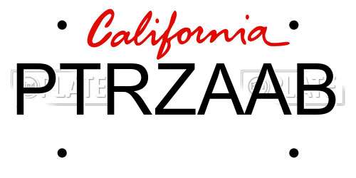 PTRZAAB California License Plate