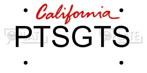 PTSGTS California License Plate