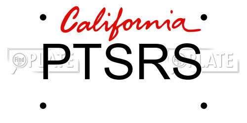 PTSRS California License Plate