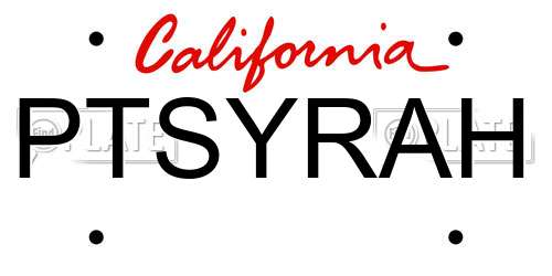 PTSYRAH California License Plate