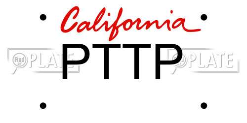 PTTP California License Plate