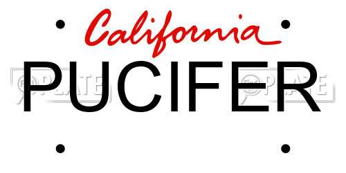 PUCIFER California License Plate