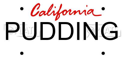 PUDDING California License Plate