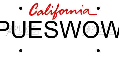 PUESWOW California License Plate