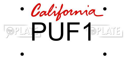 PUF1 California License Plate