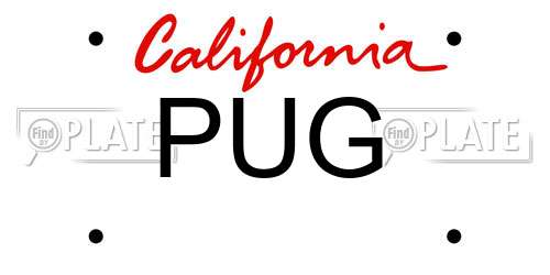 PUG California License Plate
