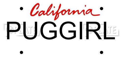 PUGGIRL California License Plate