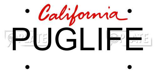 PUGLIFE California License Plate