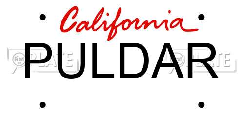 PULDAR California License Plate