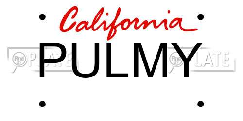 PULMY California License Plate
