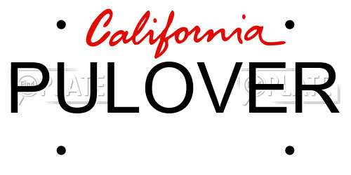PULOVER California License Plate