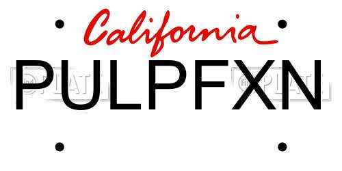 PULPFXN California License Plate