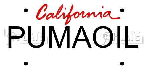 PUMAOIL California License Plate