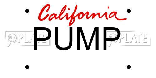 PUMP California License Plate