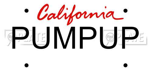 PUMPUP California License Plate