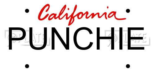PUNCHIE California License Plate