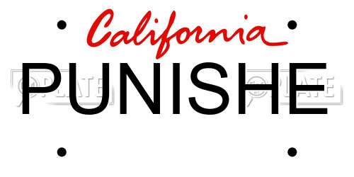 PUNISHE California License Plate
