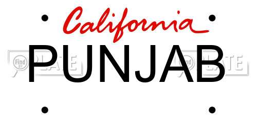PUNJAB California License Plate