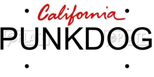 PUNKDOG California License Plate