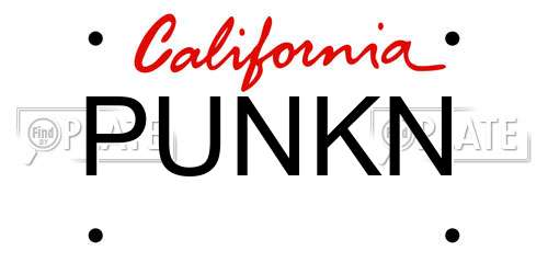 PUNKN California License Plate