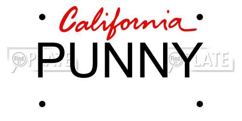 PUNNY California License Plate