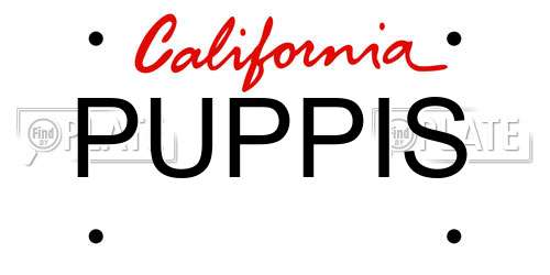 PUPPIS California License Plate