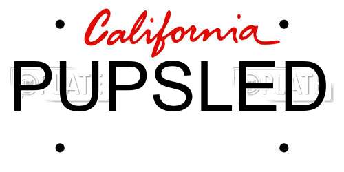 PUPSLED California License Plate