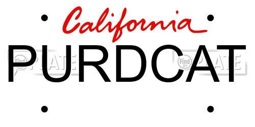 PURDCAT California License Plate
