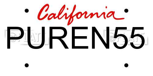 PUREN55 California License Plate