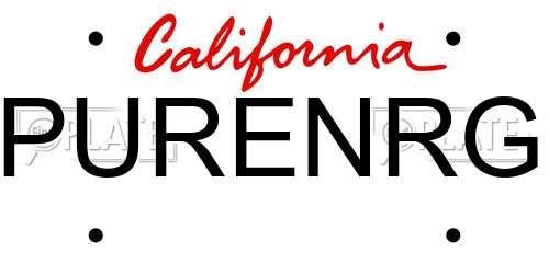 PURENRG California License Plate