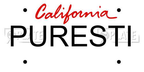 PURESTI California License Plate