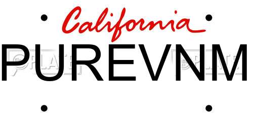 PUREVNM California License Plate