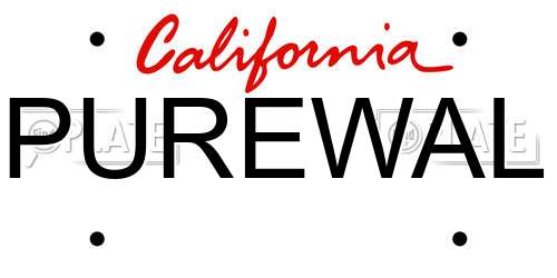 PUREWAL California License Plate