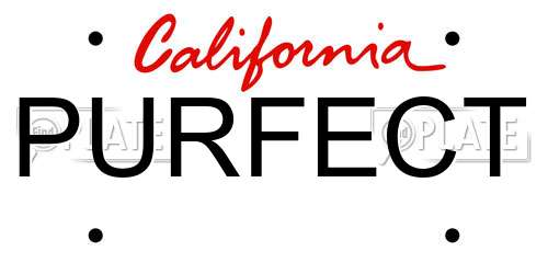 PURFECT California License Plate