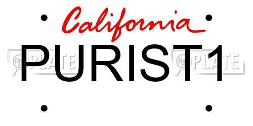 PURIST1 California License Plate
