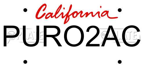 PURO2AC California License Plate