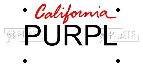 PURPL California License Plate