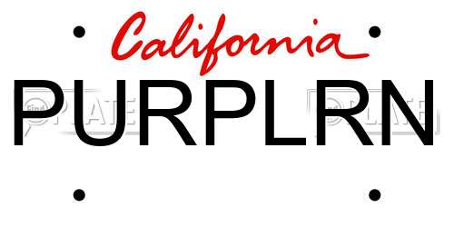 PURPLRN California License Plate